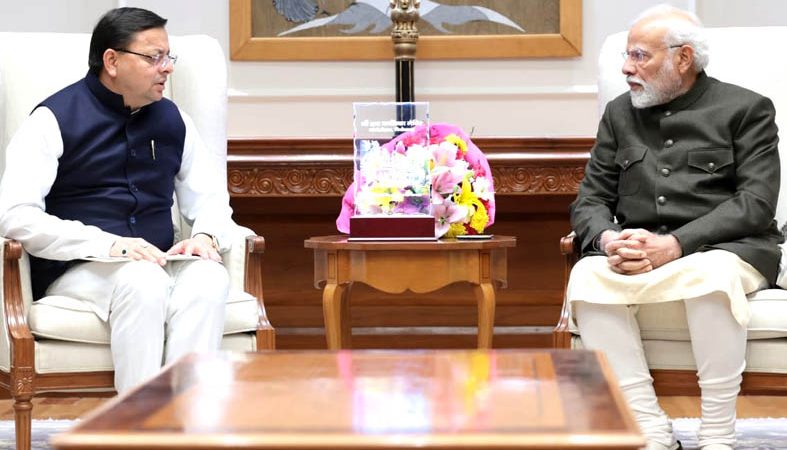 प्रधानमंत्री नरेंद्र मोदी से मिले मुख्यमंत्री पुष्कर सिंह धामी
