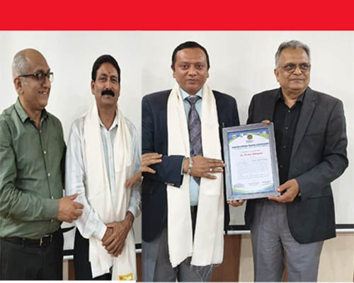 डॉ एस0के0कुड़ियाल और डॉ. पंकज बहुगुणा को एक्सीलेंस इन टीचिंग, ट्रेंनिंग एंड रिसर्च अवॉर्ड से सम्मानित किया गया।’