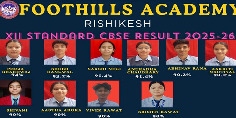12 वीं की बोर्ड परीक्षा में फुटहिल्स एकेडमी का रिजल्ट रहा शानदार